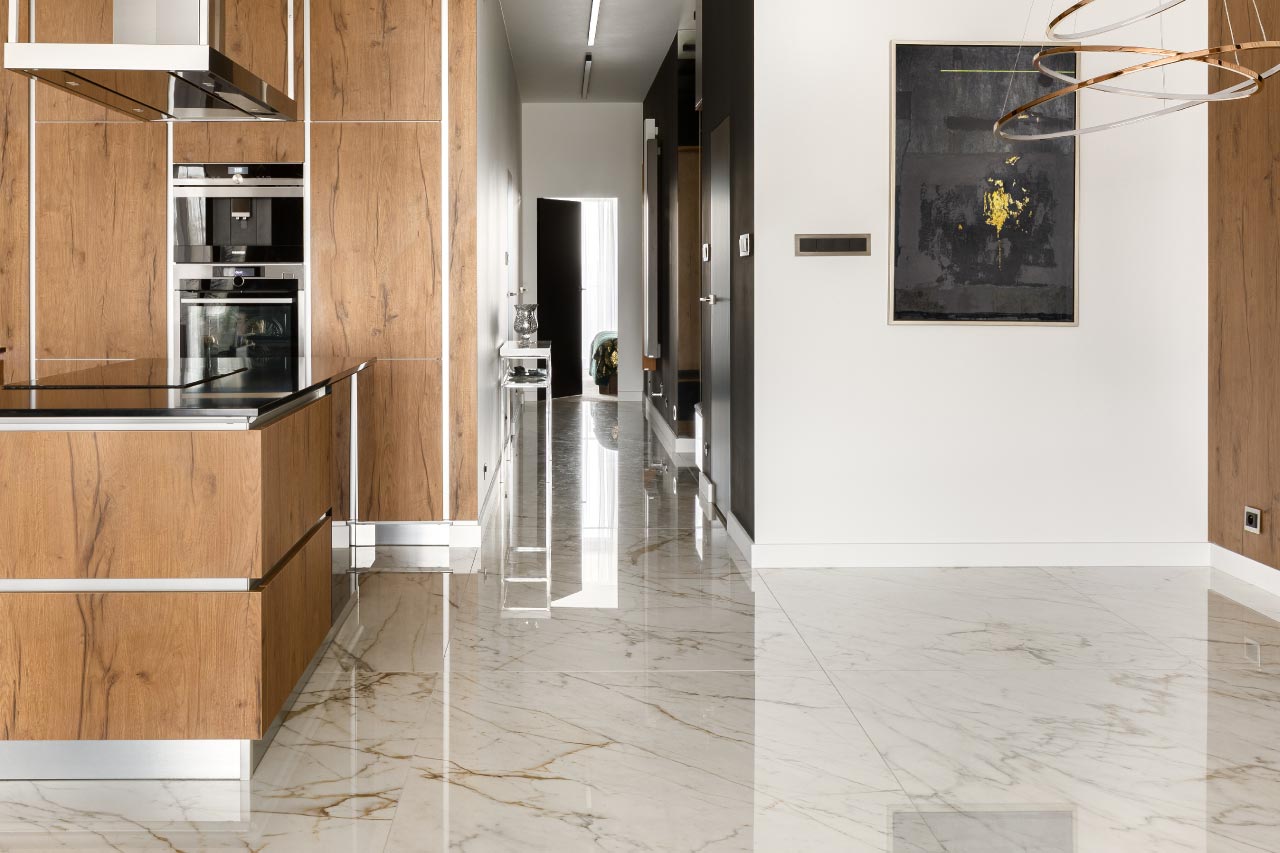 Apartment with marble floor