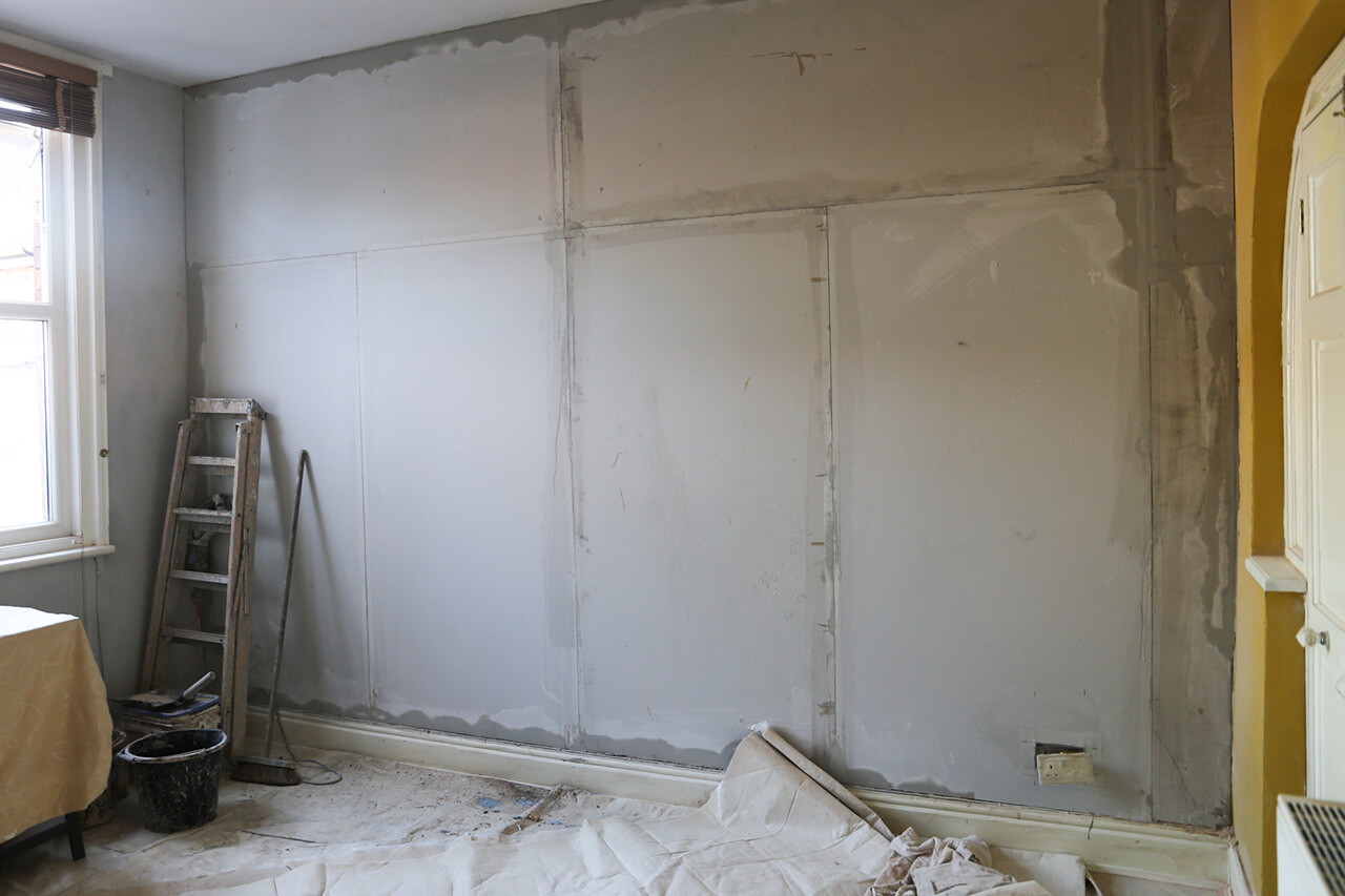 new interior wall built in a home